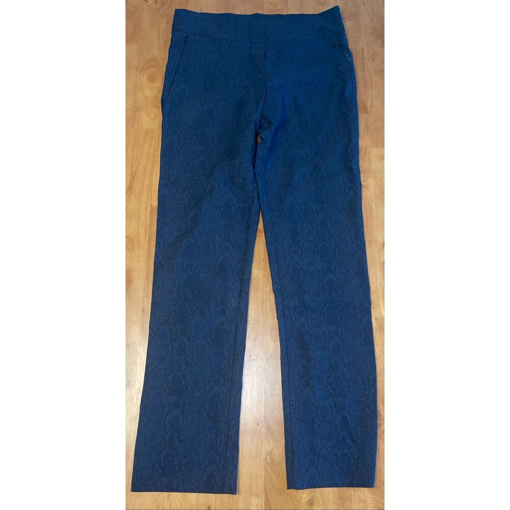 Margaret M Slimming Pant Pull On Black snake print Casual Career Womens‎ Size M